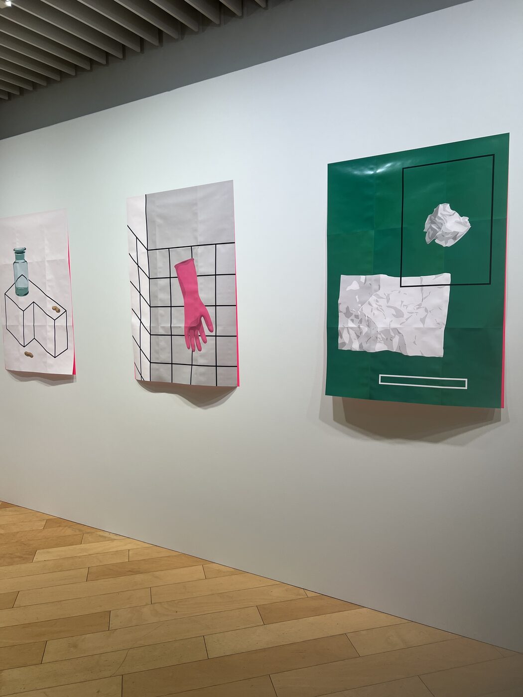 Graphic works installed on the walls at ginza graphic gallery