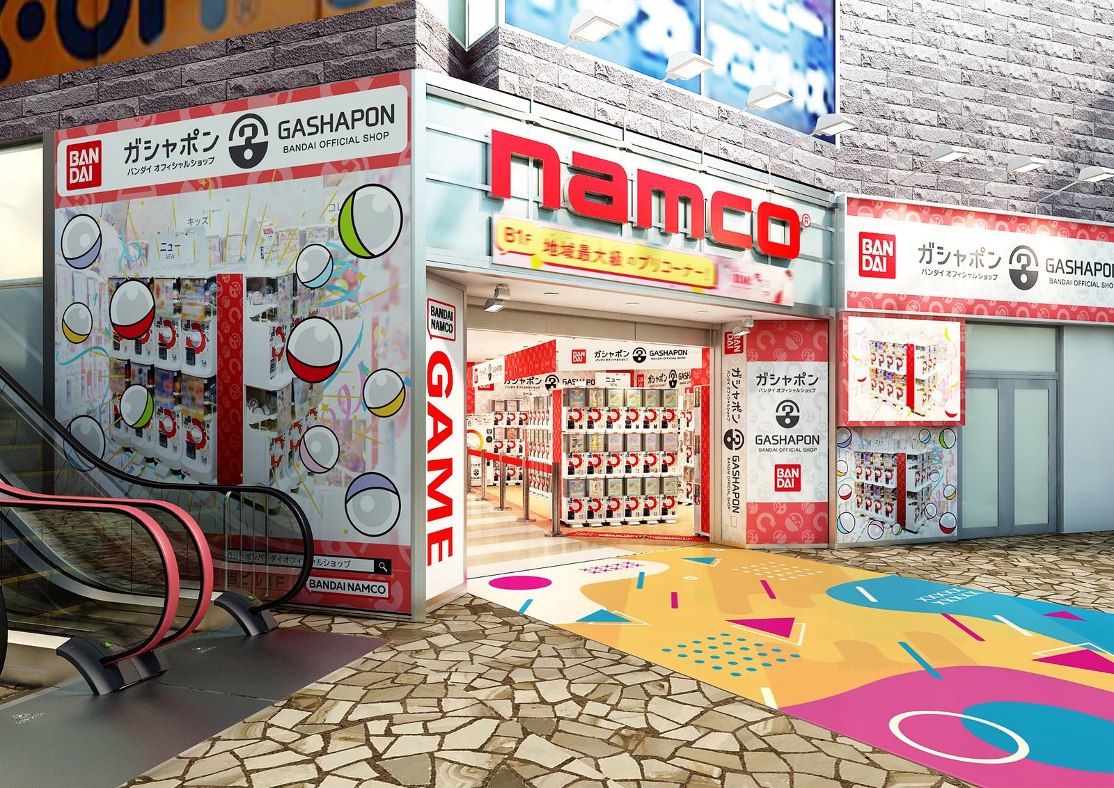 Gashapon Bandai Official Shop (namco Ikebukuro) storefront on Sunshine 60-dori